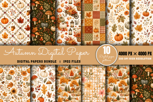 Download Fall Digital Paper Pack, Digital Paper - Paper pack Collection