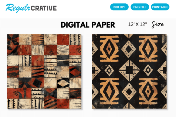 Download Digital Paper Pack African Mud Cloth - Paper pack Collection