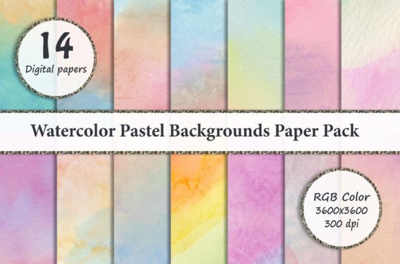 Download Watercolor Pastel Backgrounds Paper Pack - Paper pack Collection
