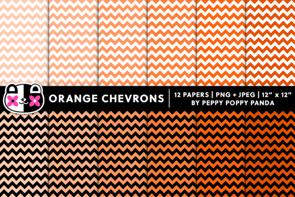 Download Mini Orange Chevron Digital Paper Pack - Paper pack Collection