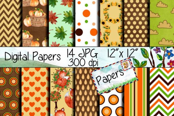 Download Autumn Digital Paper Pack - Paper pack Collection