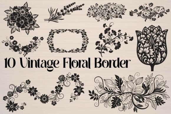 Download Intage Floral Border - Premium Resources